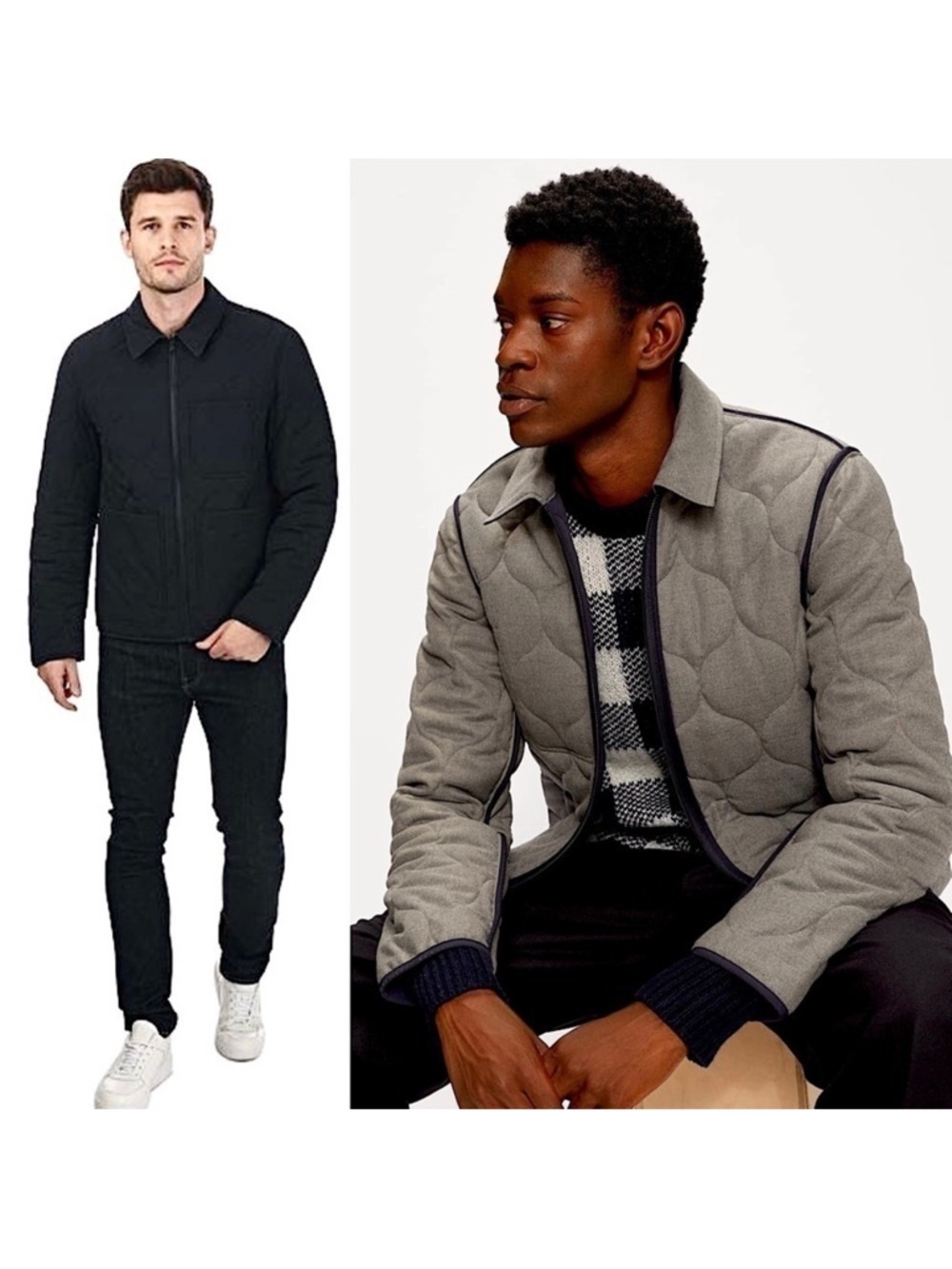 Ted Baker Schuss Reversible Quilted Jacket Trip Water Resistant Black Grey Sz M